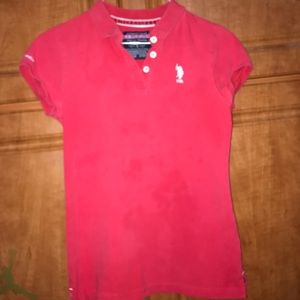Red polo shirt